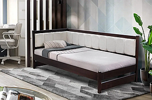 Ліжко полуторне кутове Лілі 120-200 см (горіх темний/кут 7)