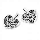 Кулон Підвіска Серце Металевий сплав, Античне Срібло, 18х15х2мм, Отвір 2х4мм, 20 шт, фото 8