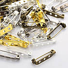 Основа під Брошку, Залізна, Булавка, з 3 отворами, Мікс, 27x5x7мм, Отвір 1.5мм, Пін: 0.5мм, (50 шт), фото 2