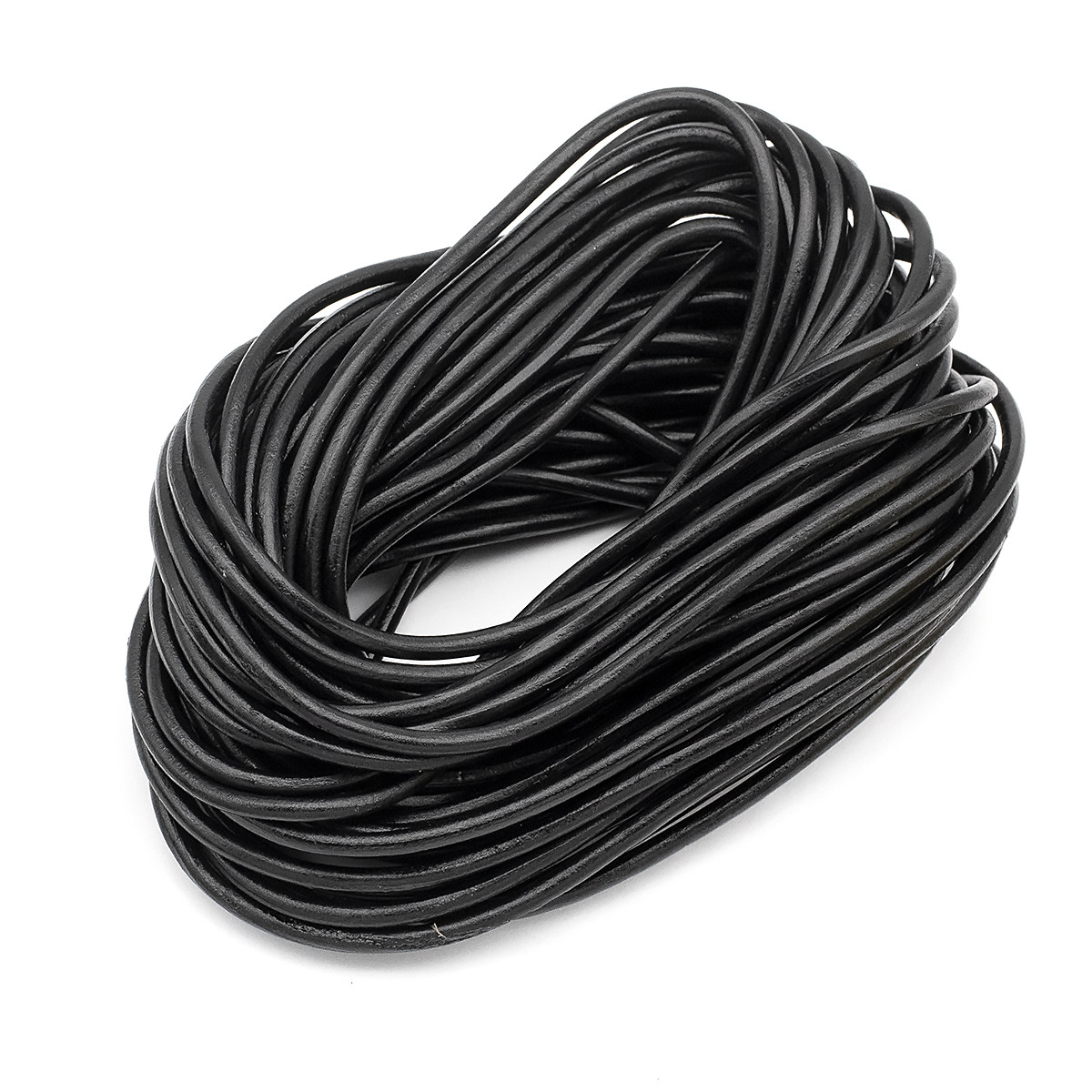 Шнур Натуральна Шкіра, Колір: Чорний, Діаметр 3 мм, ~ 10 м/зв'язка, 1 связка, фото 1