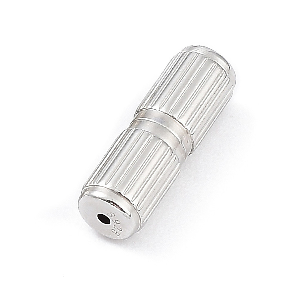 Срібло 925 Родоване Застібка Вінтова Колонка, 15х5мм, 1 шт, фото 1