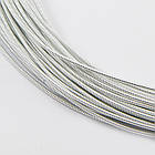 Канатель Жорстка, Колір: Срібло, Діаметр 1.25 мм, відрізки не менш ніж 20 см, приблизно 18 м/100г, фото 6