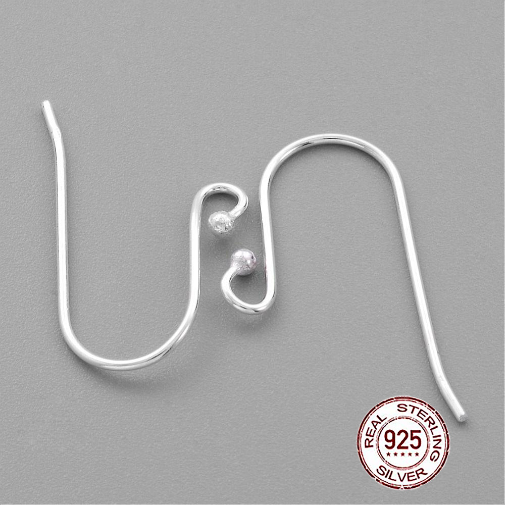 Срібло 925 Швензи Гачок, Колір: Срібло, Розмір: 25х15мм, Товщина 0.8 мм, Отвір 2 мм, 1 пара, фото 1