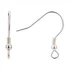 Срібло 925 Швензи Гачок, Колір: Срібло, Розмір: 17х19мм, Штифт 0.6мм, Отвірі 1.5 мм, 2 пары, фото 6