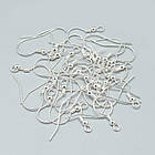 Срібло 925 Швензи Гачок, Колір: Срібло, Розмір: 17х19мм, Штифт 0.6мм, Отвірі 1.5 мм, 2 пары, фото 9