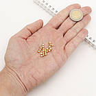 Бусини, Латунь, Круглі, Покриття Золото 18К, Розмір: 4 мм, Отвір 1.2 мм, 50 шт, фото 2