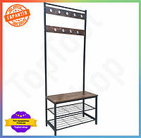 TS Вешалка напольная стойка для обуви TOP NOW Bonro лофт для одежды и обуви с 9 крючками и 2 полками SHT55_Q