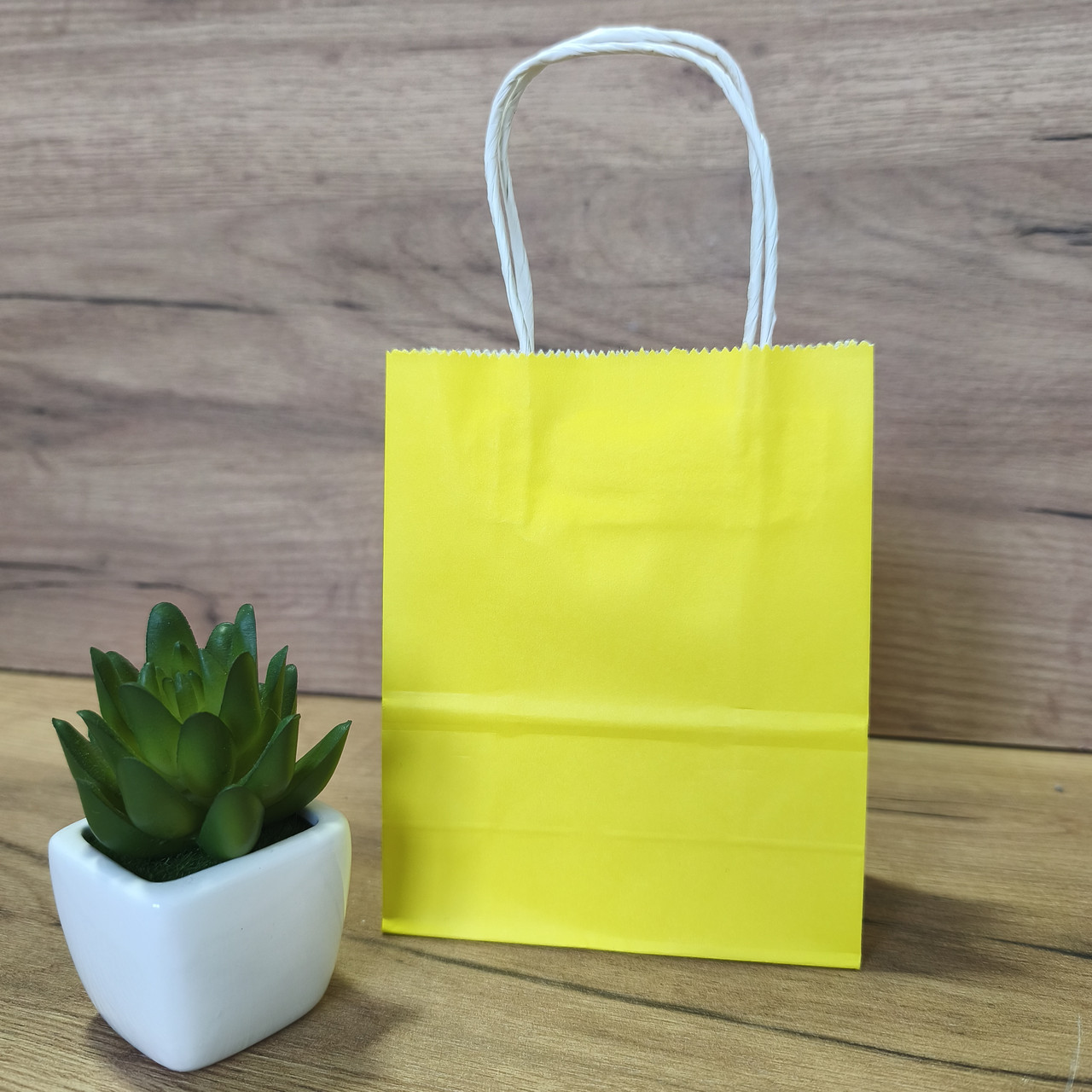 Крафт пакет жовтий 120*60*150 мм, папір 100 г/м2, фото 1