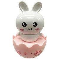 Дитяча неваляшка "Зайчик" 657-55(White) 7,5 см, брязкальце