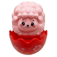 Дитяча неваляшка "Овечка" 657-55(Pink) 7,5 см, брязкальце