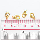 Застібка Карабін-Лобстер, Метал, Колір: Золото, Розмір: 12х6 мм, Отвір 1.5 мм, 1000 шт, фото 2