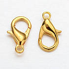 Застібка Карабін-Лобстер, Метал, Колір: Золото, Розмір: 12х6 мм, Отвір 1.5 мм, 1000 шт, фото 4
