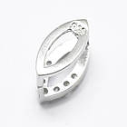 Срібло 925 Тримачі для Підвісок, з Фіанітами, Кінський Глаз, Колір: Платина, Розмір: 11х5.5х7.5мм, Пін 1 мм, фото 2