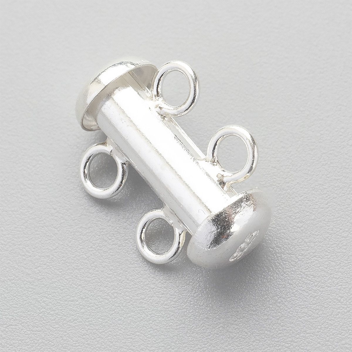 Срібло 925 Застібка Слайдер, на 2 Нитки, Колір: Срібло, Розмір: 15х11х6мм, Отвірі 2 мм, 1 шт, фото 1