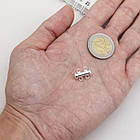 Срібло 925 Застібка Слайдер, на 2 Нитки, Колір: Срібло, Розмір: 15х11х6мм, Отвірі 2 мм, 1 шт, фото 3