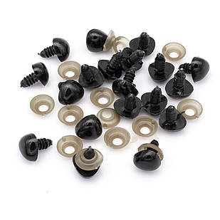 Носик для Іграшок, Трикутний, Чорний, Довжина: 11 мм, Ширина: 14 мм, Пін: 6 мм, 50 шт./пач./пач