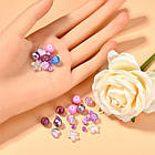 Набір для виготовлення прикрас, Колір: Фіолетовий, Розмір: 130х65х23мм, відсік 29х23х21мм, Бусини 4-10х3-8мм, фото 2