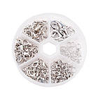 Набір Застібки Карабін-Лобстер, Сплав і З'єднувальні Кільця, Колір: Платина, Розмір: 10-20.5х6-13х3.5х5.5мм, фото 5