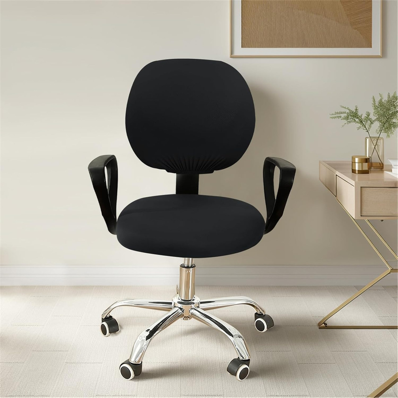 Натяжний чохол для офісного крісла S Чорний, Арт.66901