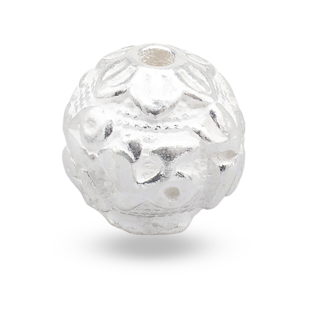 Срібло 925 Бусини, Круглі, Діаметр: 8 мм, Отвір 1.2 мм, 1 шт, фото 1