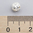 Срібло 925 Бусини, Круглі, Діаметр: 8 мм, Отвір 1.2 мм, 1 шт, фото 5
