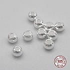 Срібло 925 Бусіни, Круглі, Колір: Срібло, Розмір: 3х2.5мм, Отвір 1 мм, 10 шт, фото 3