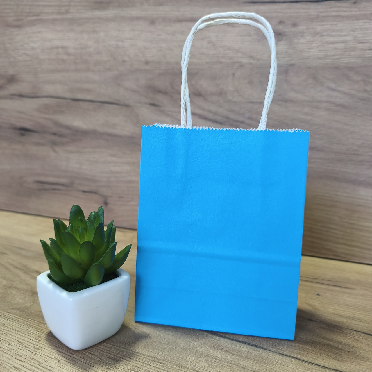 Крафт пакет блакитний 120*60*150 мм, папір 100 г/м2, фото 1