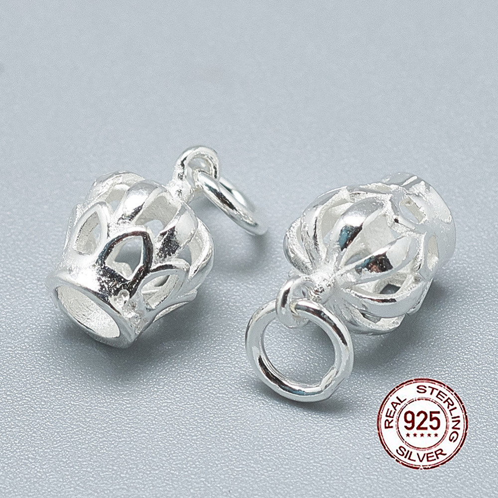 Срібло 925 Підвіска Корона, з кільцем, Розмір: 11х7.5мм, Отвір: 4 мм, 1 шт, фото 1