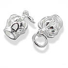 Срібло 925 Підвіска Корона, з кільцем, Розмір: 11х7.5мм, Отвір: 4 мм, 1 шт, фото 2