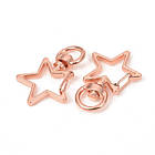 Застібка Поворотний Карабін-Лобстер, Сплав, Зірка, Колір: Рожеве Золото, Розмір: 34х24х6мм, Отвір 5х9мм, 5 шт, фото 3