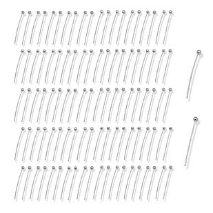Піни з Шариком, Латунь, Колір: Платина, Розмір: 30х0.5мм, Кульк 2 мм, 100 шт