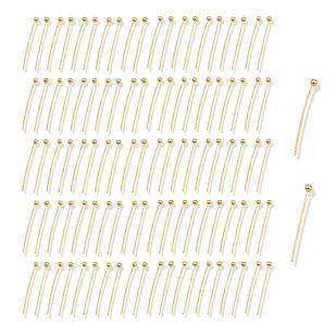 Піни з Шариком, Латунь, Колір: Золото, Розмір 25х0.5мм, Кульк 2 мм, 100 шт