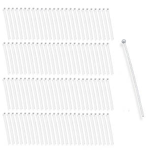 Піни з Шариком, Латунь, Колір: Срібло, Розмір 25х0.5мм, Кульк 2 мм, (100 шт.)