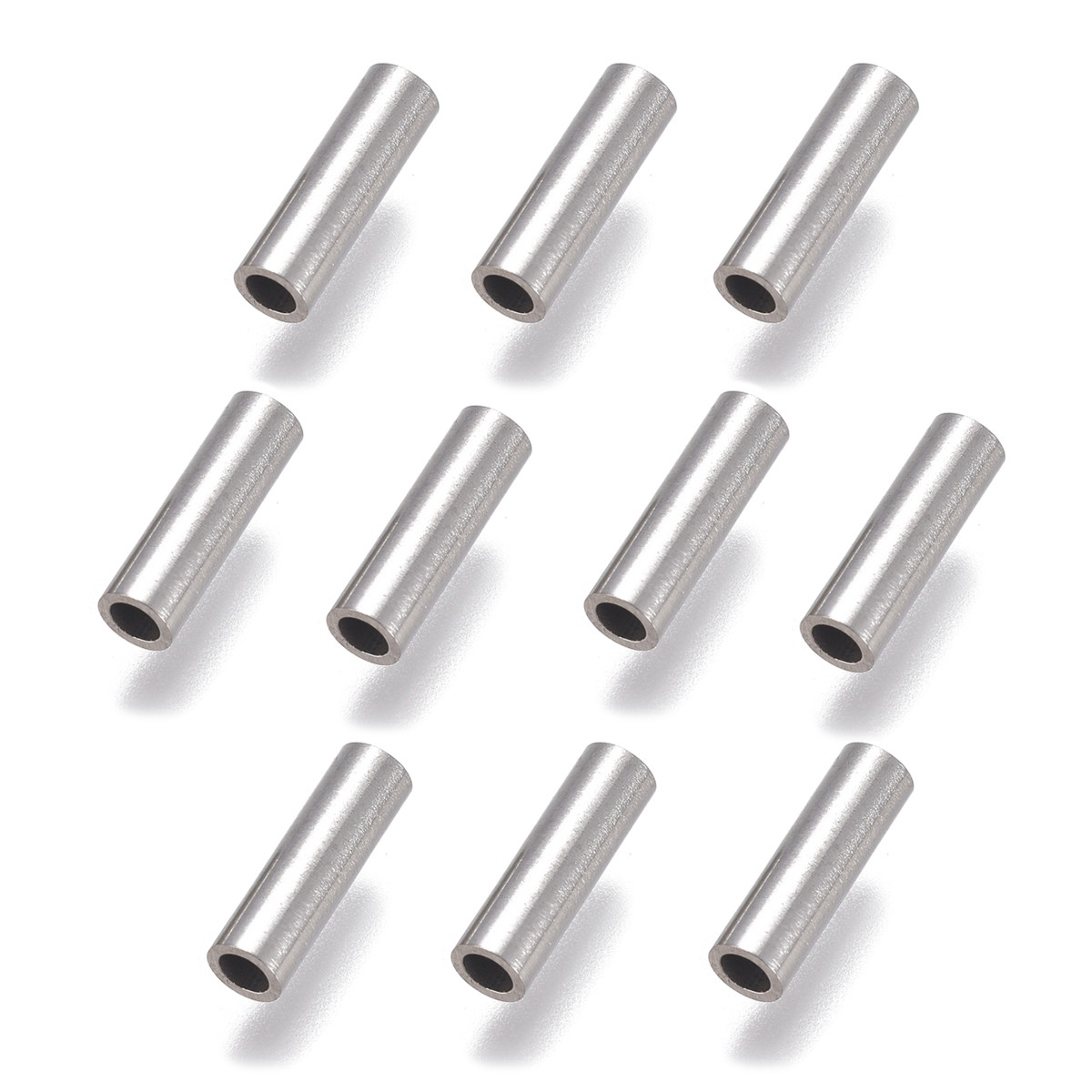 Бусини Трубочки, Неіржавка сталь, Іонне Покриття (IP), Розмір: 10х3мм, Отвір 2 мм, 10 шт./паковання, фото 1