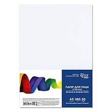 Папір для гуаші А3 (29,7*42 см), 20 л, Дрібне зерно, 180 г/м2, ROSA Studio