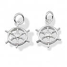 Срібло 925 Підвіска Штурвал, з кільцем, Колір: Срібло, Розмір: 16х12х2мм, Отвірі 4 мм, 1 шт, фото 2