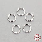 Срібло 925 Колічки Одинарні Нероз'ємні, Розмір: 5х0.7 мм, Внутрішній Діаметр 3 мм, 5 шт, фото 3