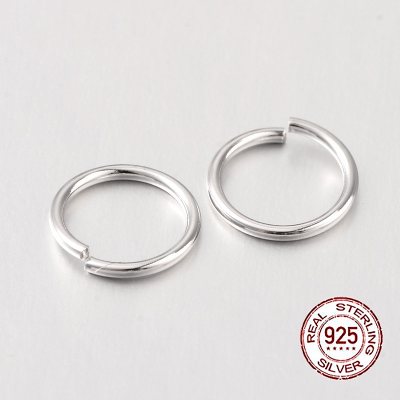 Срібло 925 Родовані Колечки З'єднувальні одинарні Відкриті, 8х0.8 мм, 2 шт, фото 1