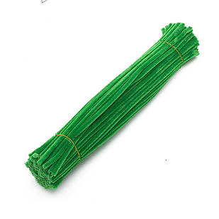 Синельне дротя для Рукоробства М'яка Пухнаста, Зелений, 300х5мм, 100 шт./пач, 1 упаковка