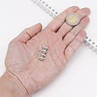 Застібка Магнітна, Латунь, Овал, Колір: Платина, Розмір: 11x7 мм, Відв. 1.5 мм, 4 шт, фото 2