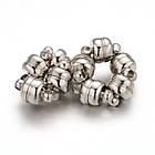 Застібка Магнітна, Латунь, Овал, Колір: Платина, Розмір: 11x7 мм, Відв. 1.5 мм, 4 шт, фото 5