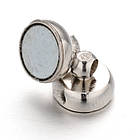 Застібка Магнітна, Латунь, Овал, Колір: Платина, Розмір: 11x7 мм, Відв. 1.5 мм, 4 шт, фото 6