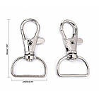 Застібка Поворотний Карабін-Лобстер, залізо, Колір: Платина, Розмір: 38х24х6мм, 10 шт, фото 6