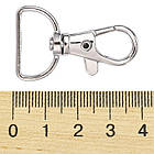 Застібка Поворотний Карабін-Лобстер, залізо, Колір: Платина, Розмір: 38х24х6мм, 10 шт, фото 7