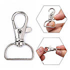 Застібка Поворотний Карабін-Лобстер, залізо, Колір: Платина, Розмір: 38х24х6мм, 10 шт, фото 8