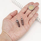 Кулон Натуральний Сірий Агат, Шестигранний, Фурнітура зі Сплава, Колір: Платна, Розмір: 37-40х12мм, 2 шт, фото 3