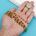 Ланцюг Латунь Бусини Натуральний Агат, Ручна робота, Непаяна, Колір Метала: Золото, Розмір: 4-4.5мм, 1м /, фото 3