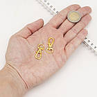 Застібка Поворотний Карабін-Лобстер, Сплав, Колір: Золото, Розмір: 30.5х11х6мм, Отвір 5х9 мм, 20 шт, фото 4