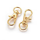 Застібка Поворотний Карабін-Лобстер, Сплав, Колір: Золото, Розмір: 30.5х11х6мм, Отвір 5х9 мм, 20 шт, фото 6