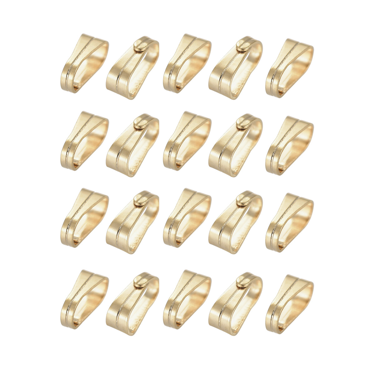 Тримачі для Підвісок, Неіржавка сталь, Покриття Золото 18К, Розмір: 6x3x2.2 мм, Внутр. 5.5x2.5мм, 20 шт, фото 1